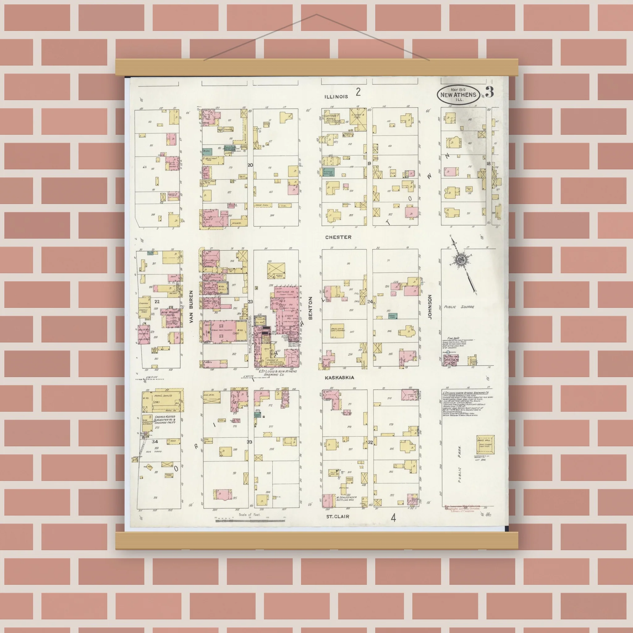 Sanborn Fire Insurance Map from New Athens, Saint Clair County, Illinois (1910), Sheet #0003 - Image 3