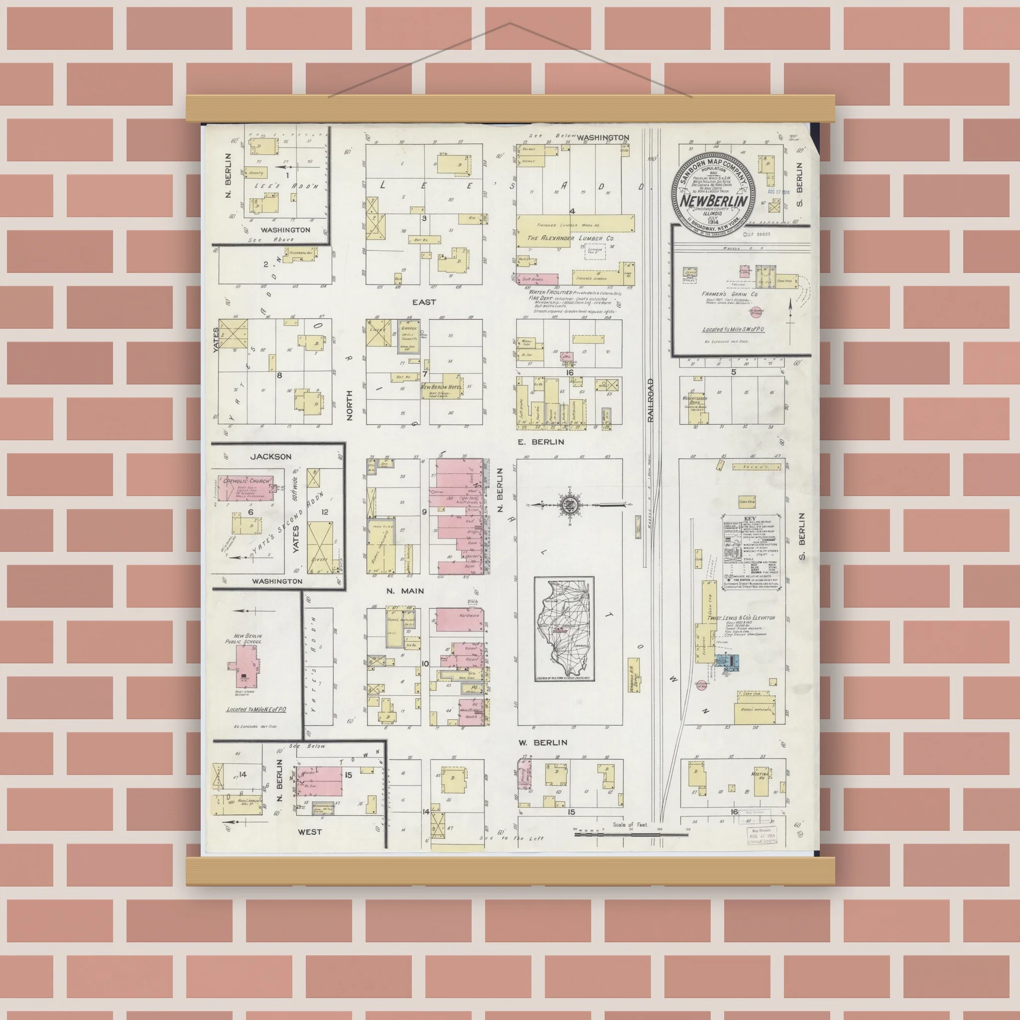 Sanborn Fire Insurance Map from New Berlin, Sangamon County, Illinois (1914), Sheet #0001 - Image 3