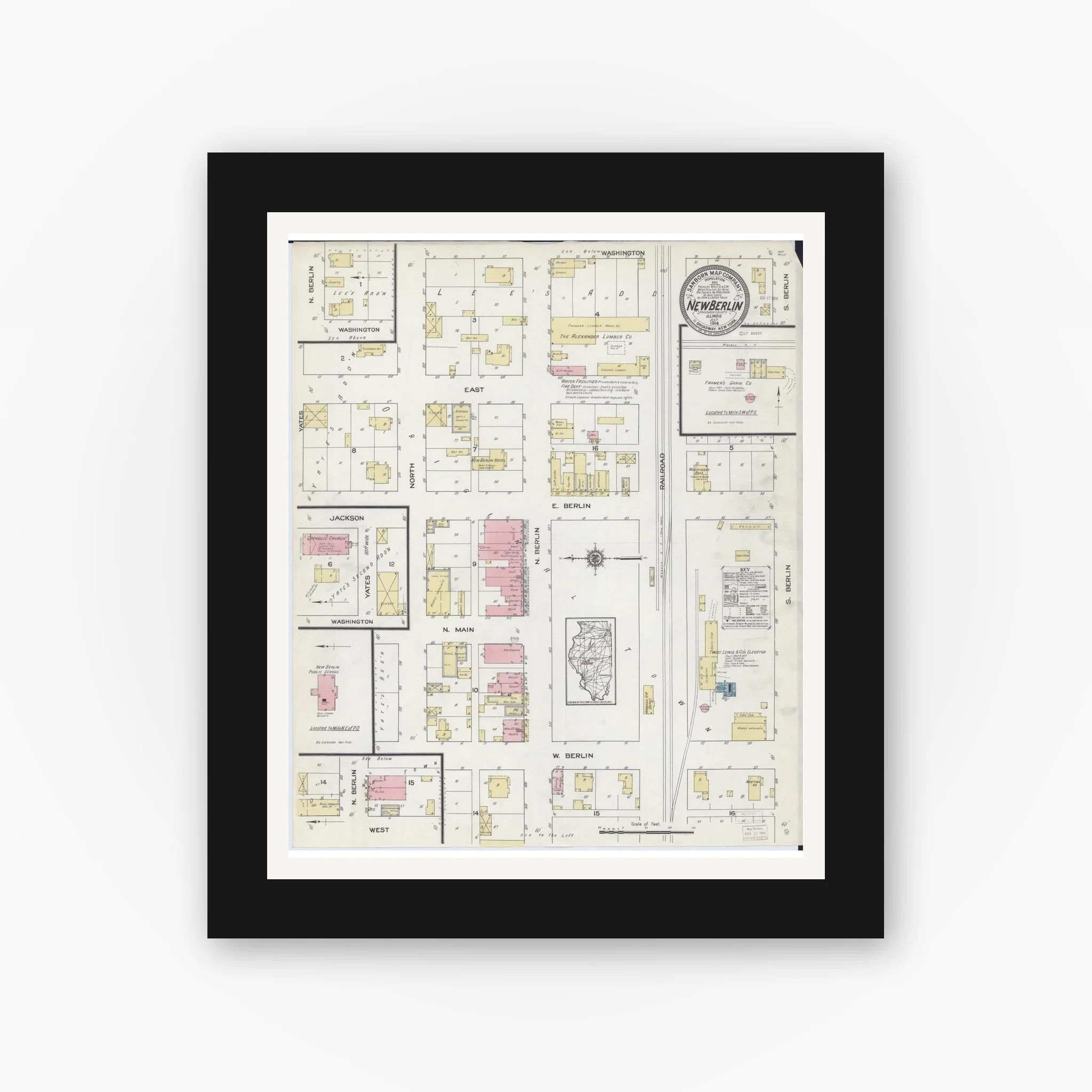 Sanborn Fire Insurance Map from New Berlin, Sangamon County, Illinois (1914), Sheet #0001 - Image 4