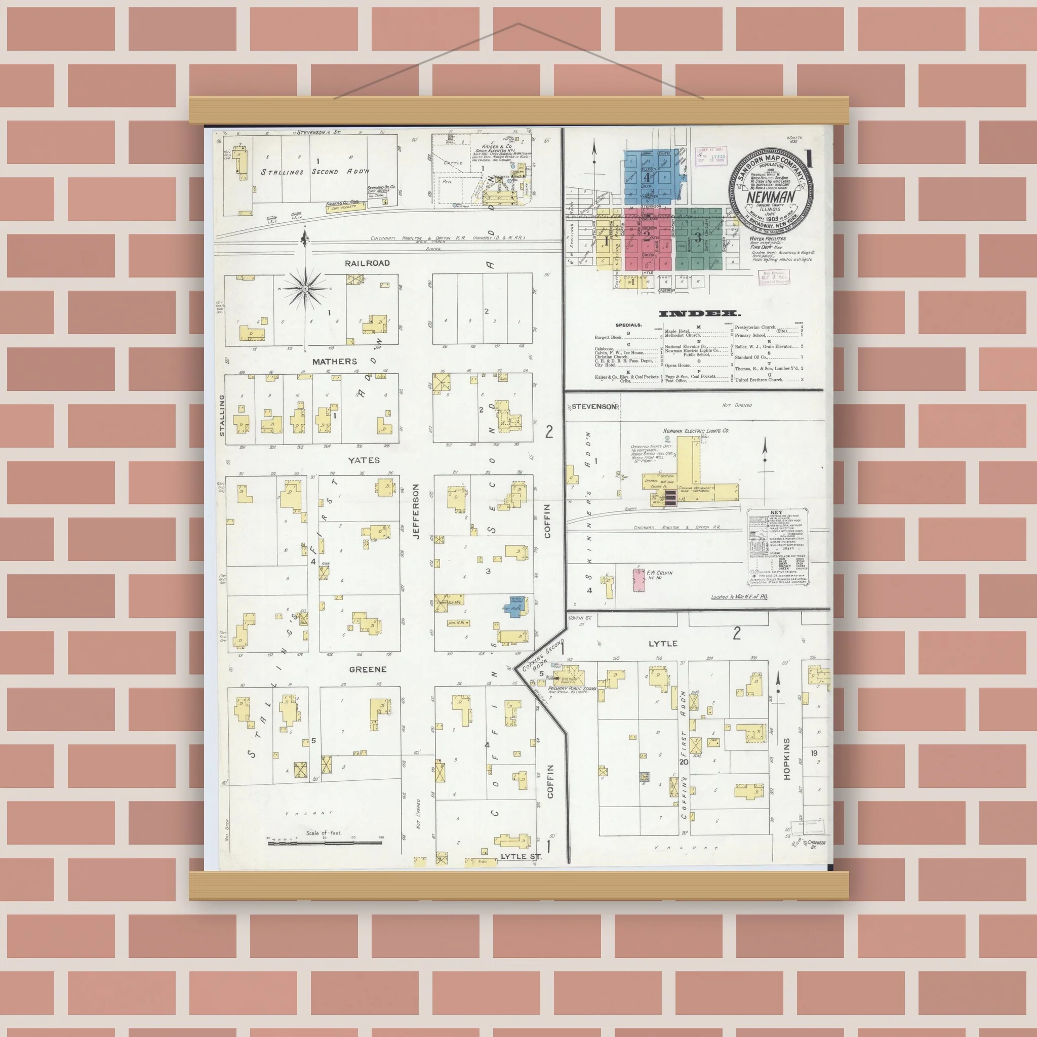 Sanborn Fire Insurance Map from Newman, Douglas County, Illinois (1909), Sheet #0001 - Image 3