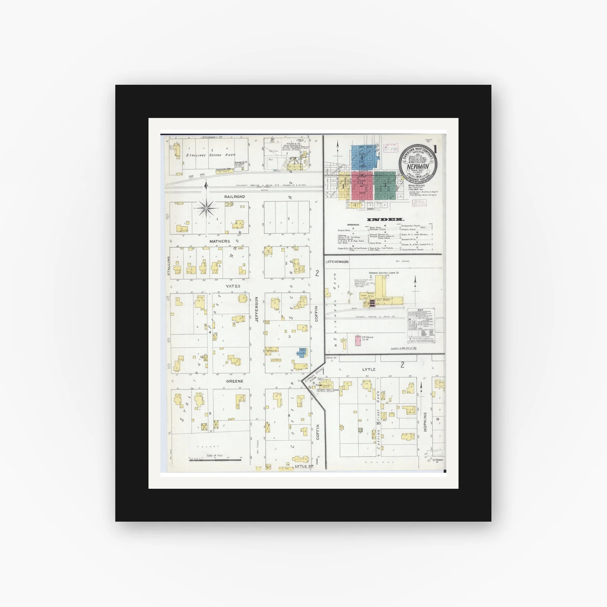 Sanborn Fire Insurance Map from Newman, Douglas County, Illinois (1909), Sheet #0001 - Image 4