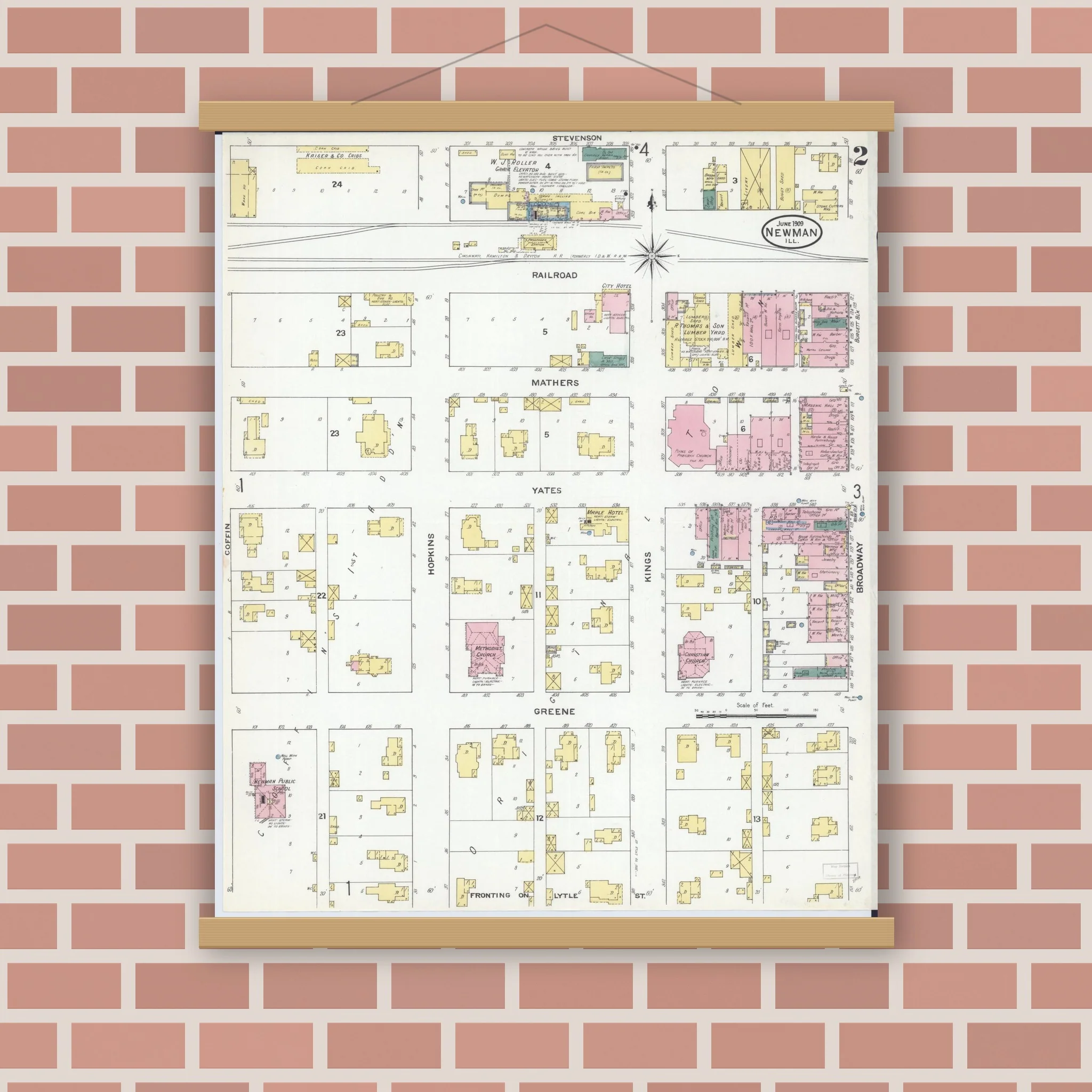 Sanborn Fire Insurance Map from Newman, Douglas County, Illinois (1909), Sheet #0002 - Image 3