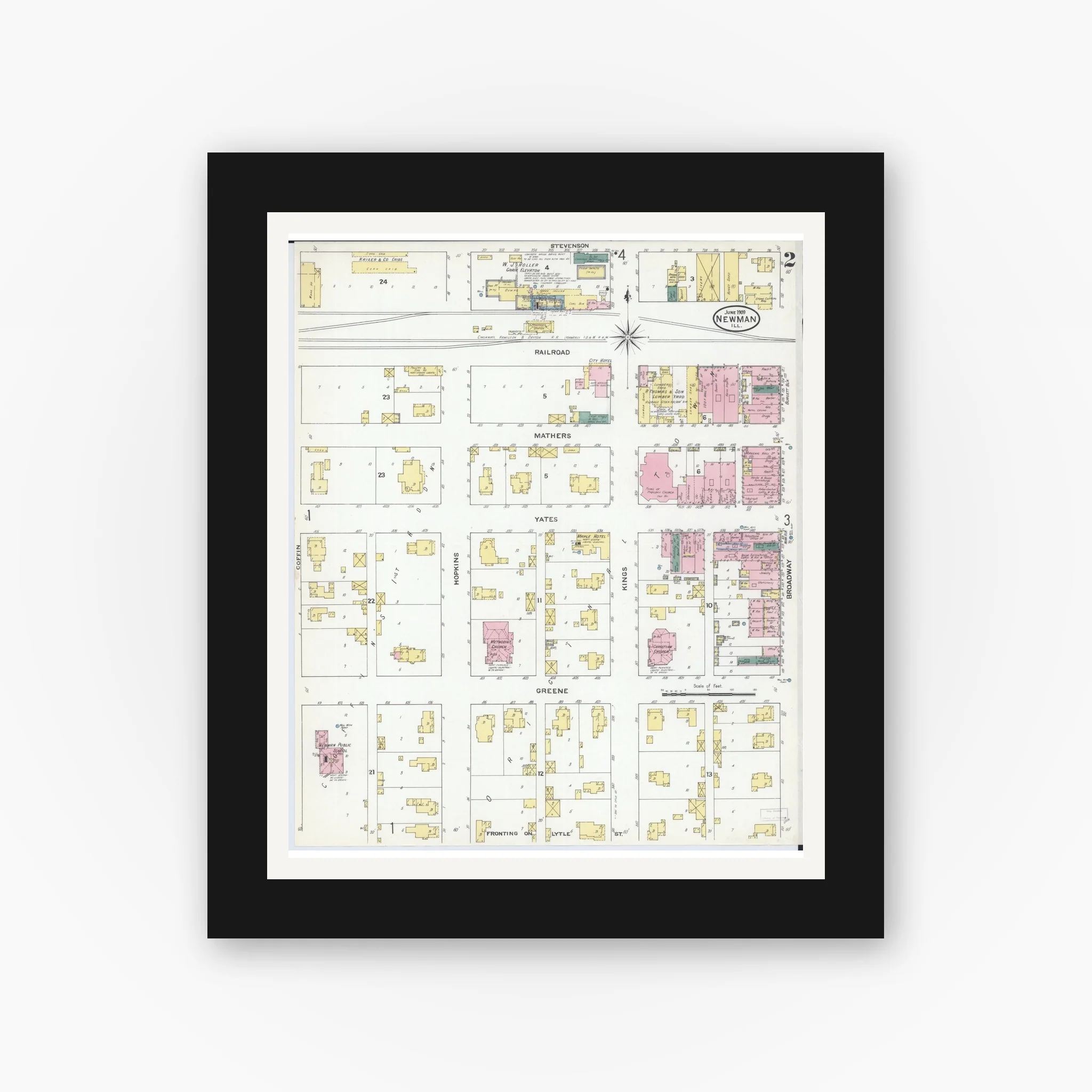 Sanborn Fire Insurance Map from Newman, Douglas County, Illinois (1909), Sheet #0002 - Image 4