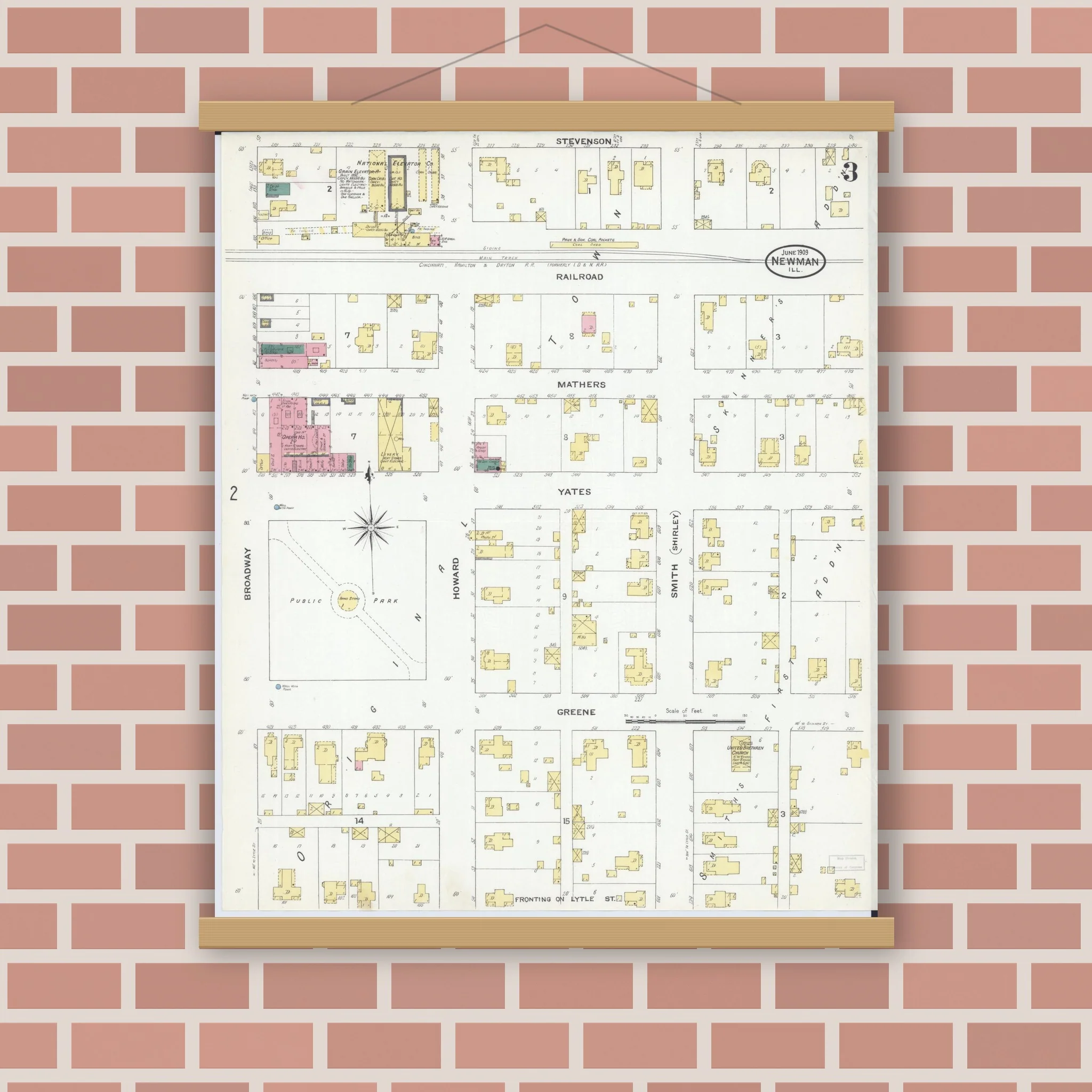 Sanborn Fire Insurance Map from Newman, Douglas County, Illinois (1909), Sheet #0003 - Image 3