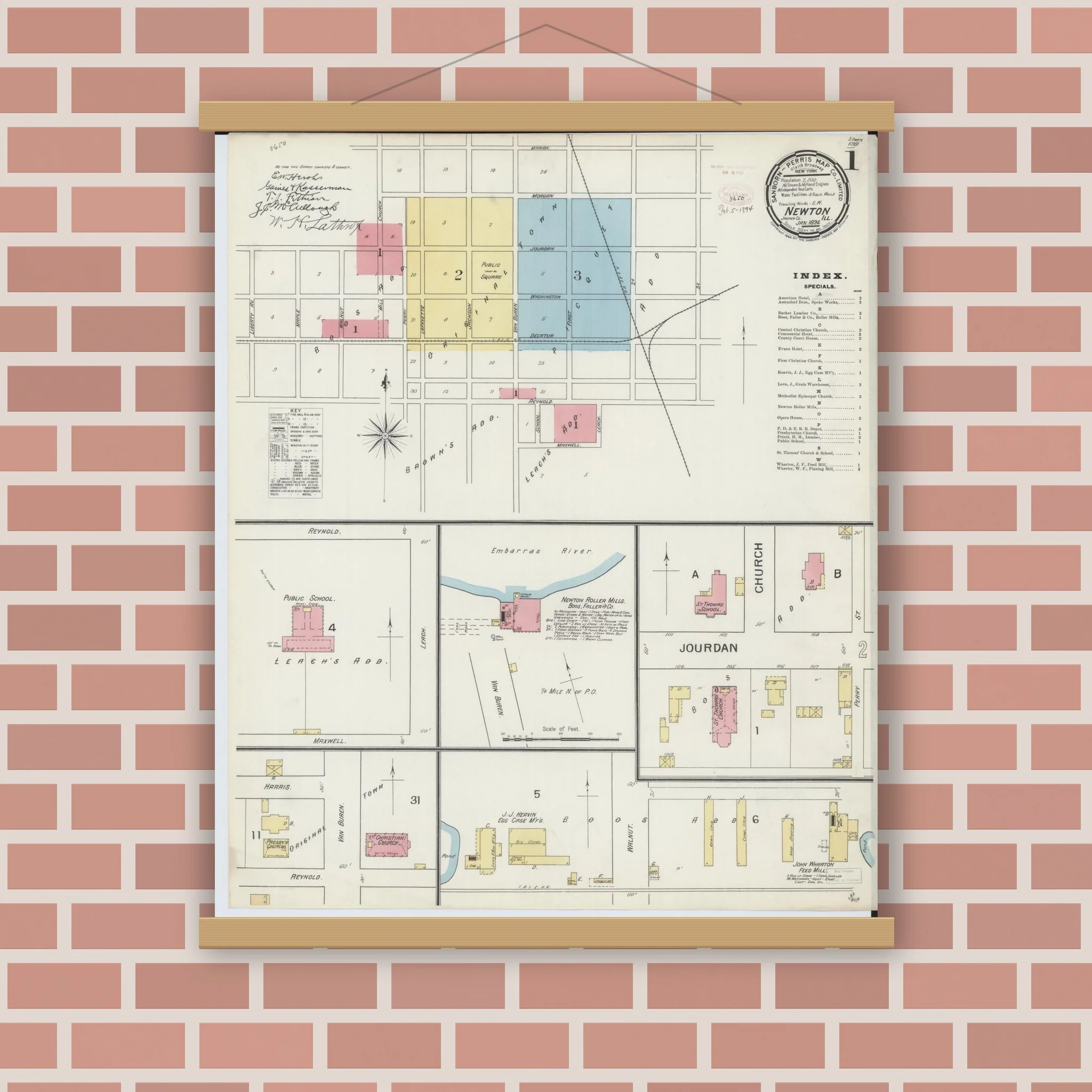 Sanborn Fire Insurance Map from Newton, Jasper County, Illinois (1894), Sheet #0001 - Image 3