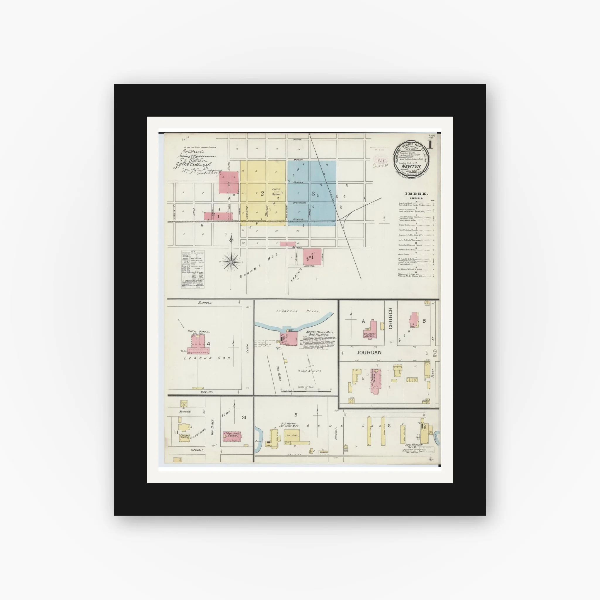 Sanborn Fire Insurance Map from Newton, Jasper County, Illinois (1894), Sheet #0001 - Image 4